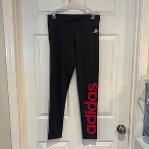 Adidas Kids Leggings Black with Red Logo